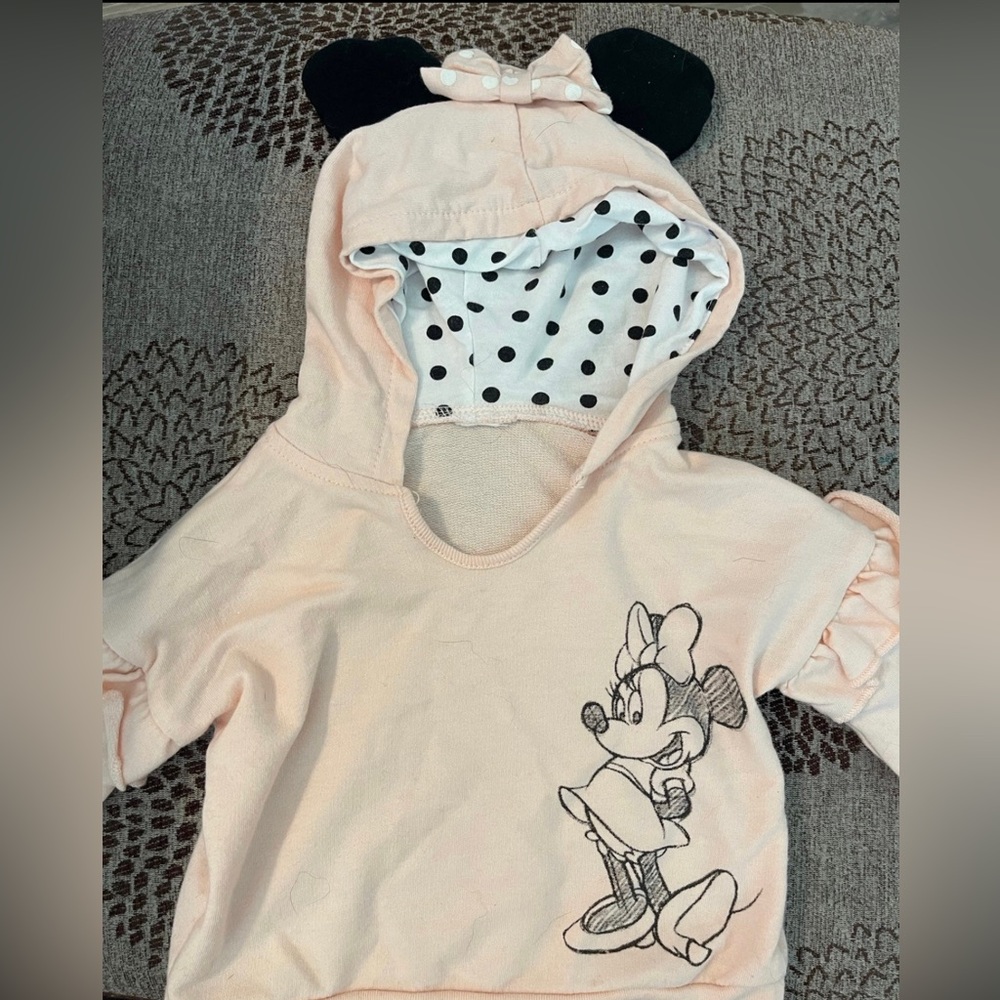 Baby girl Minnie Mouse hoodie with ears!